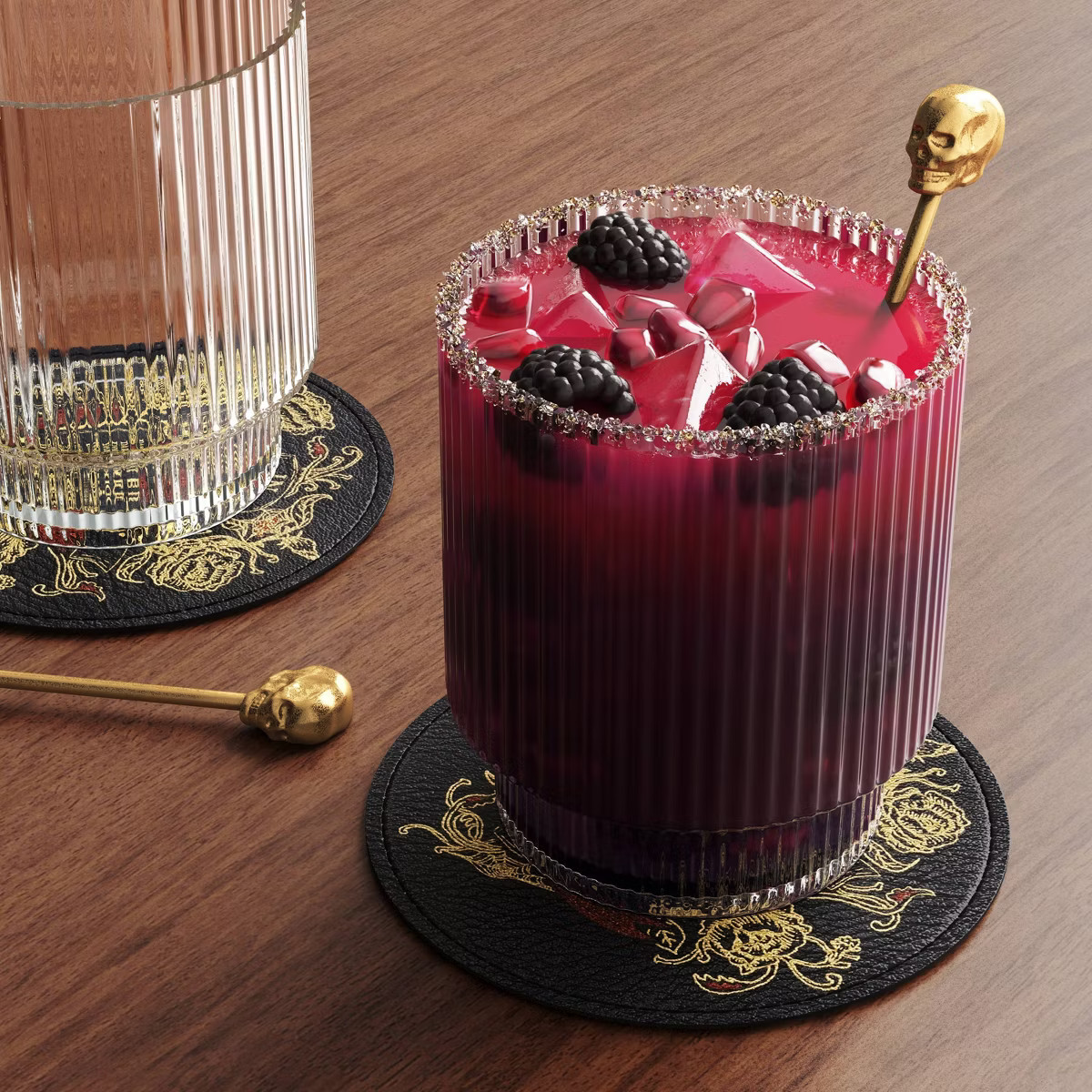 4pc Halloween Skull Cocktail Stirrers Gold - Threshold™ | Target