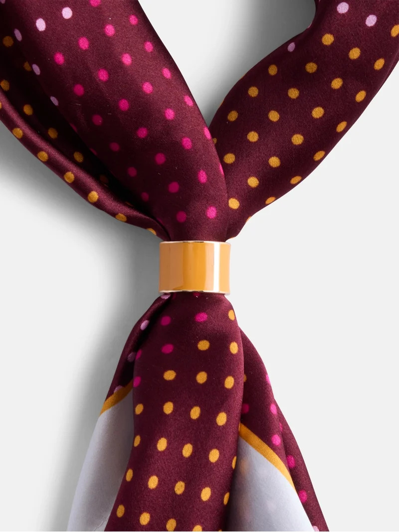 Free Assembly Women's Print Silk Scarf, Merlot Wine | Walmart (US)