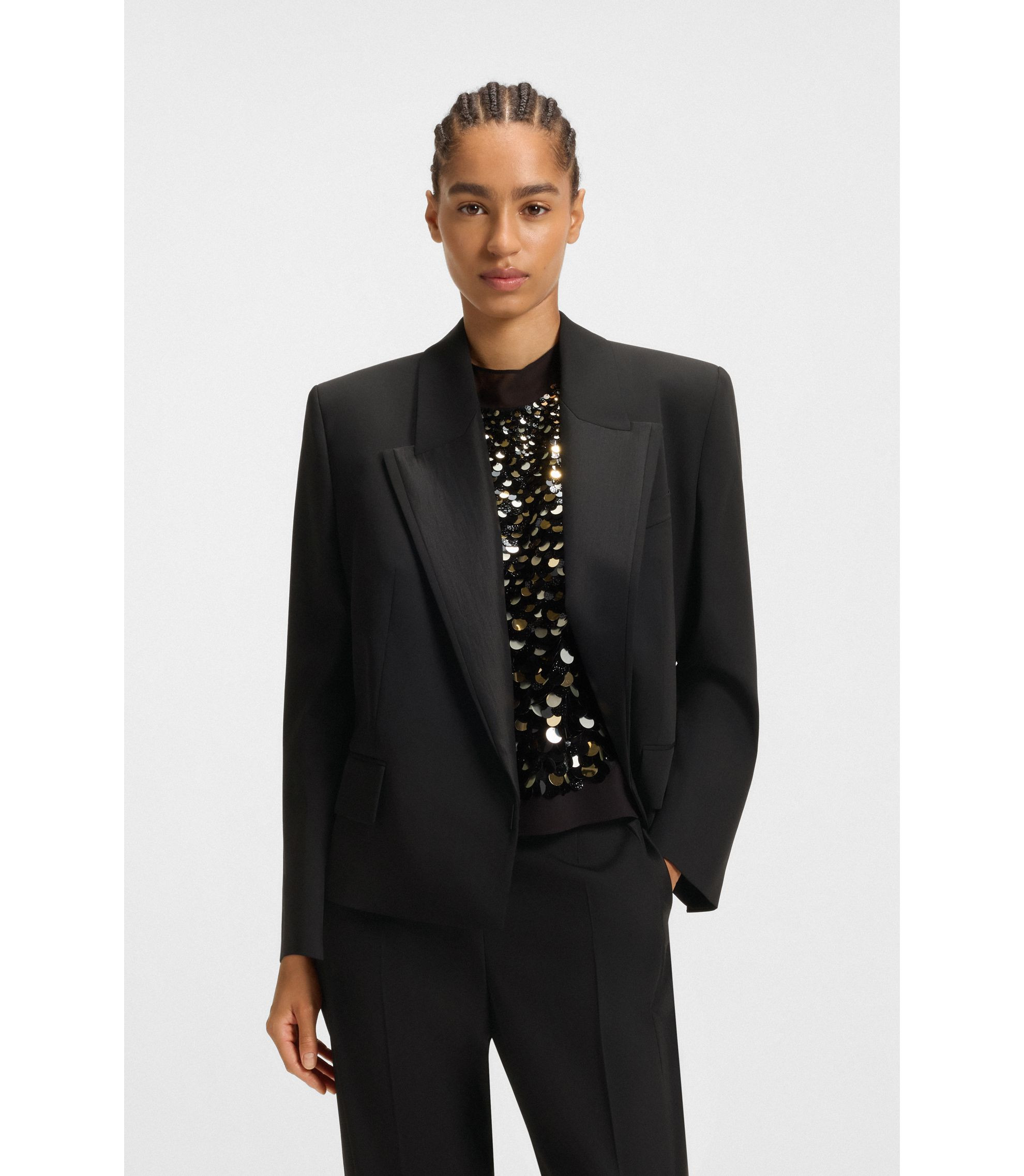 Relaxed-Fit Smoking-Blazer aus Schurwoll-Twill | Hugo Boss DE