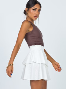 Greta Mini Skirt Off White | Princess Polly US