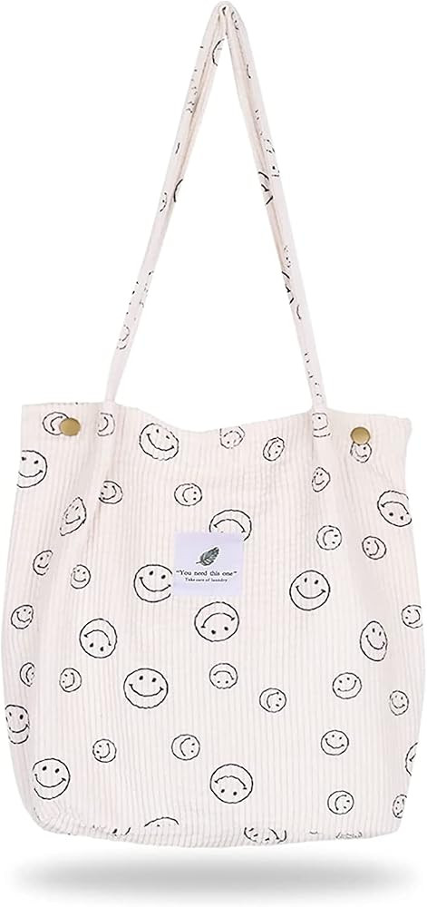 Chirest Tote Bag for Women Smiley Face Casual Aesthetic Cute Tote Teen Girls Trendy Stuff shoulde... | Amazon (US)