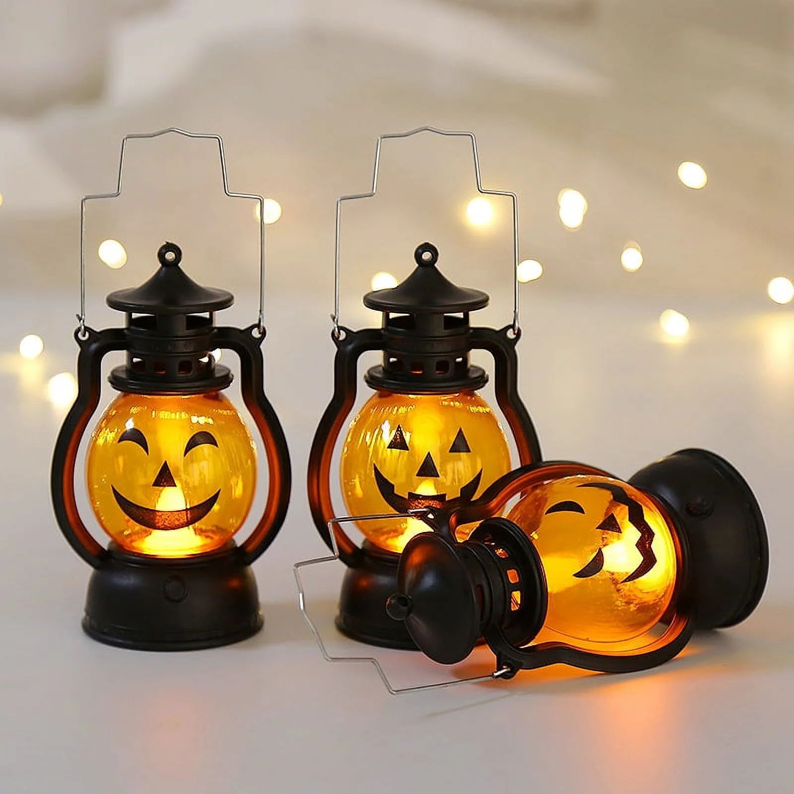 Halloween LED Lantern Lights 3-Packs ,  Small Vintage Style Flameless Lantern Decorative ，Lamp ... | Walmart (US)