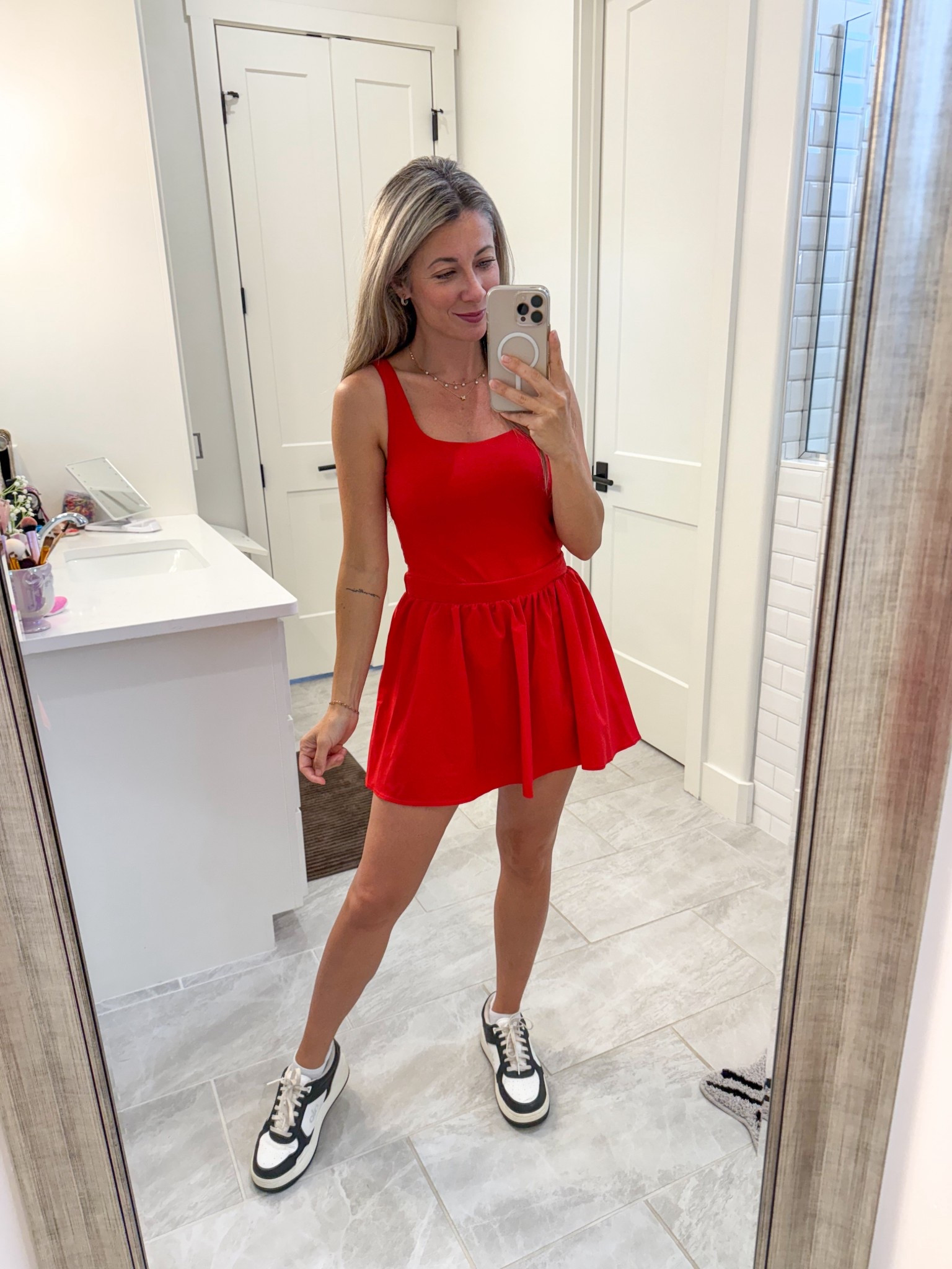 College football is back baby! Wearing our red and black today for Texas Tech! This Target activewear dress is perfect for game days and comes in every color for your favorite team. You absolutely need it for game day! Wearing a small! 

#LTKFindsUnder50 #LTKPetite #LTKOver40
