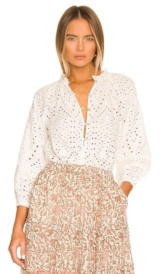 Cleobella Alicia Blouse in Ivory. - size XS | Revolve Clothing (Global)
