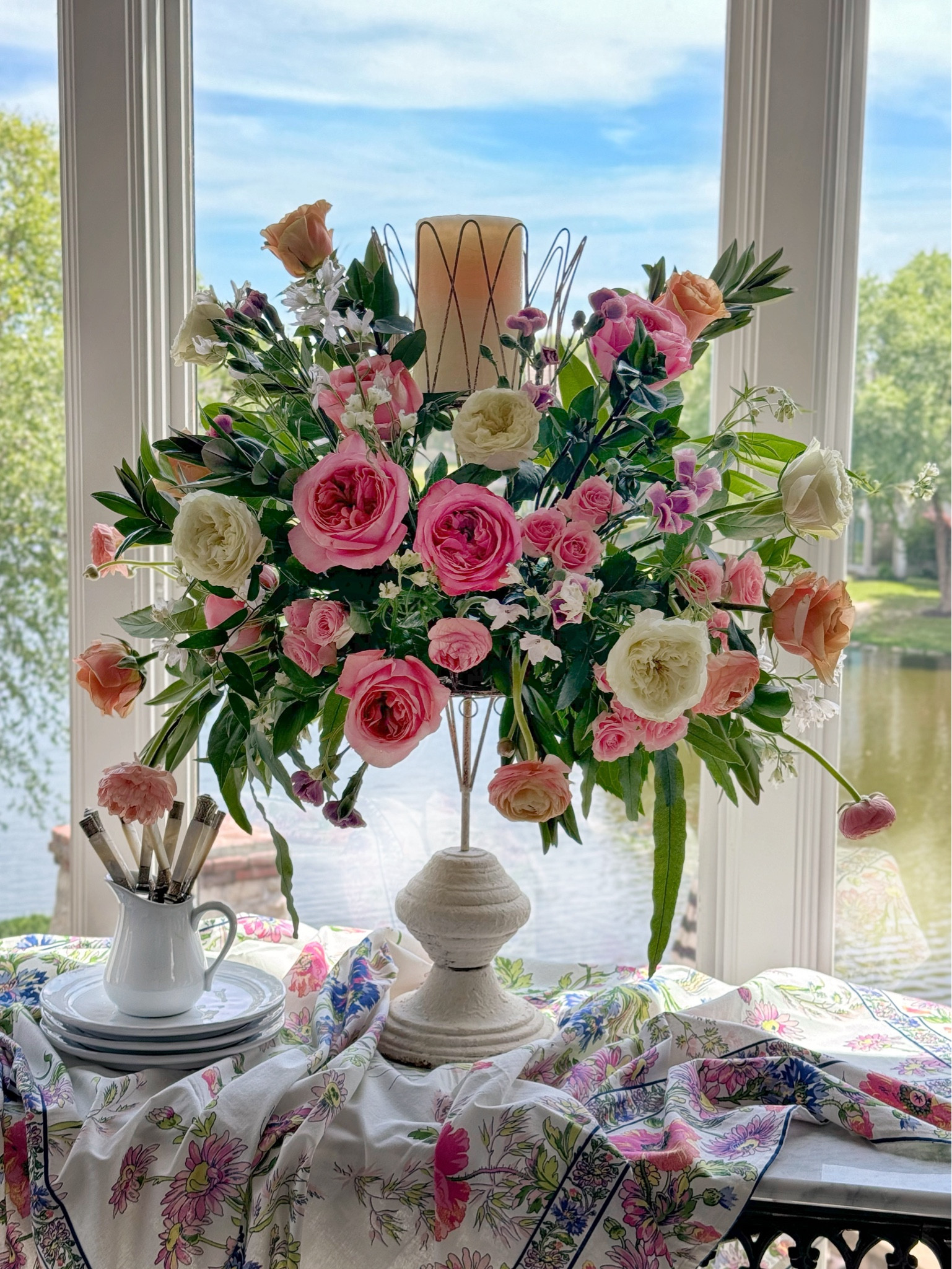 This two tiered wire basket adds height and drama to a table. Fill it with veggies and bread, glasses and lemons or flowers for an over the top display  

#LTKHome #LTKParties