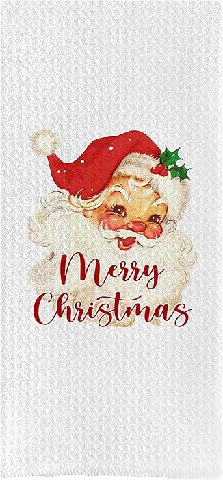DOTAIN Christmas Kitchen Towels,Christmas Hand Towels,Vintage Santa Christmas Towels,Christmas Ki... | Amazon (US)