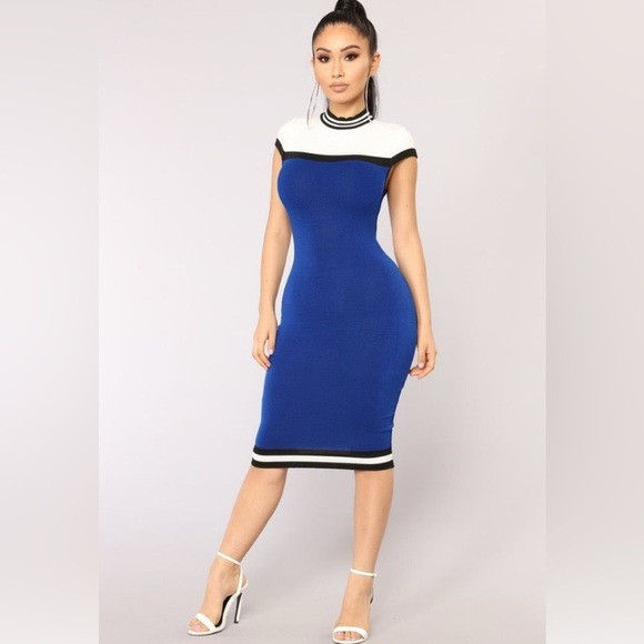 Fashion Nova Navy & White Color Block Dress | Poshmark