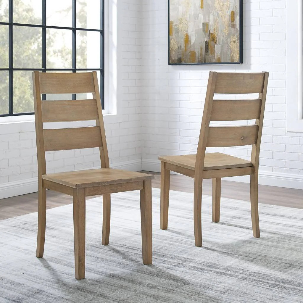 Joanna 2pc Ladder Back Chair Set Rustic Brown - 2 Ladder Back Chairs- Crosley | Shop Simon