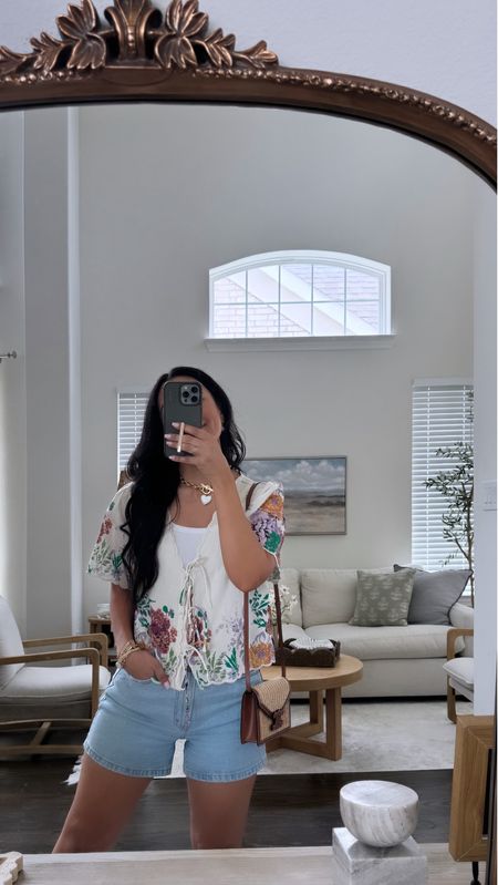 Outfit of the Day ✨🤍

#ootd #outfittoday #outfitidea #outfitinspo #mom #latina #boricua #puertorican #blouse #floral #anthropologie #thatgirl #foreverthatgirl #linentop #tietop #summer #vacation #travel 

#LTKSeasonal #LTKFindsUnder100 #LTKFindsUnder50