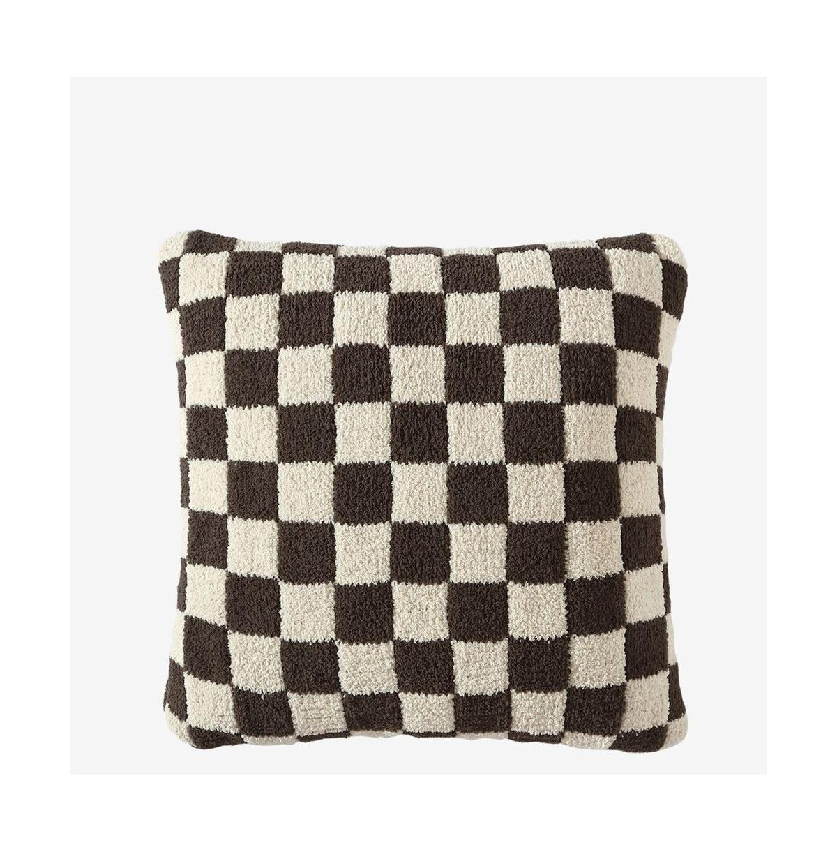 Sunday Citizen Checkerboard Decorative Pillow, 20" x 20" - Mocha | Macy's