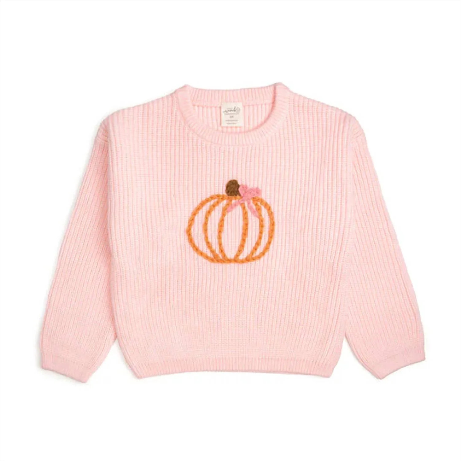Kid's Coquette Pumpkin Knit Sweater In Pink | Shop Simon