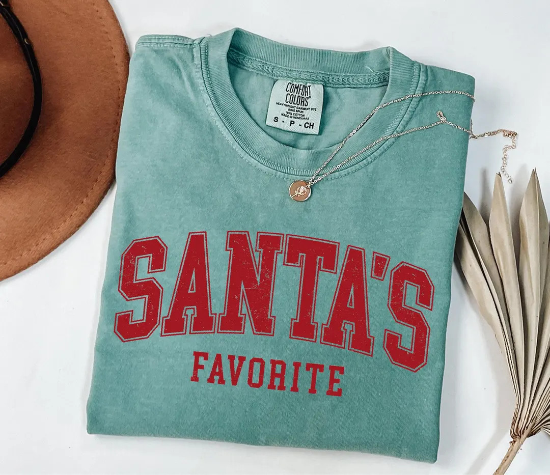 Comfort Colors® Santas Favorite Shirt : Christmas Crew Shirt, Funny Holiday Gift, Xmas Party Tee... | Etsy (US)