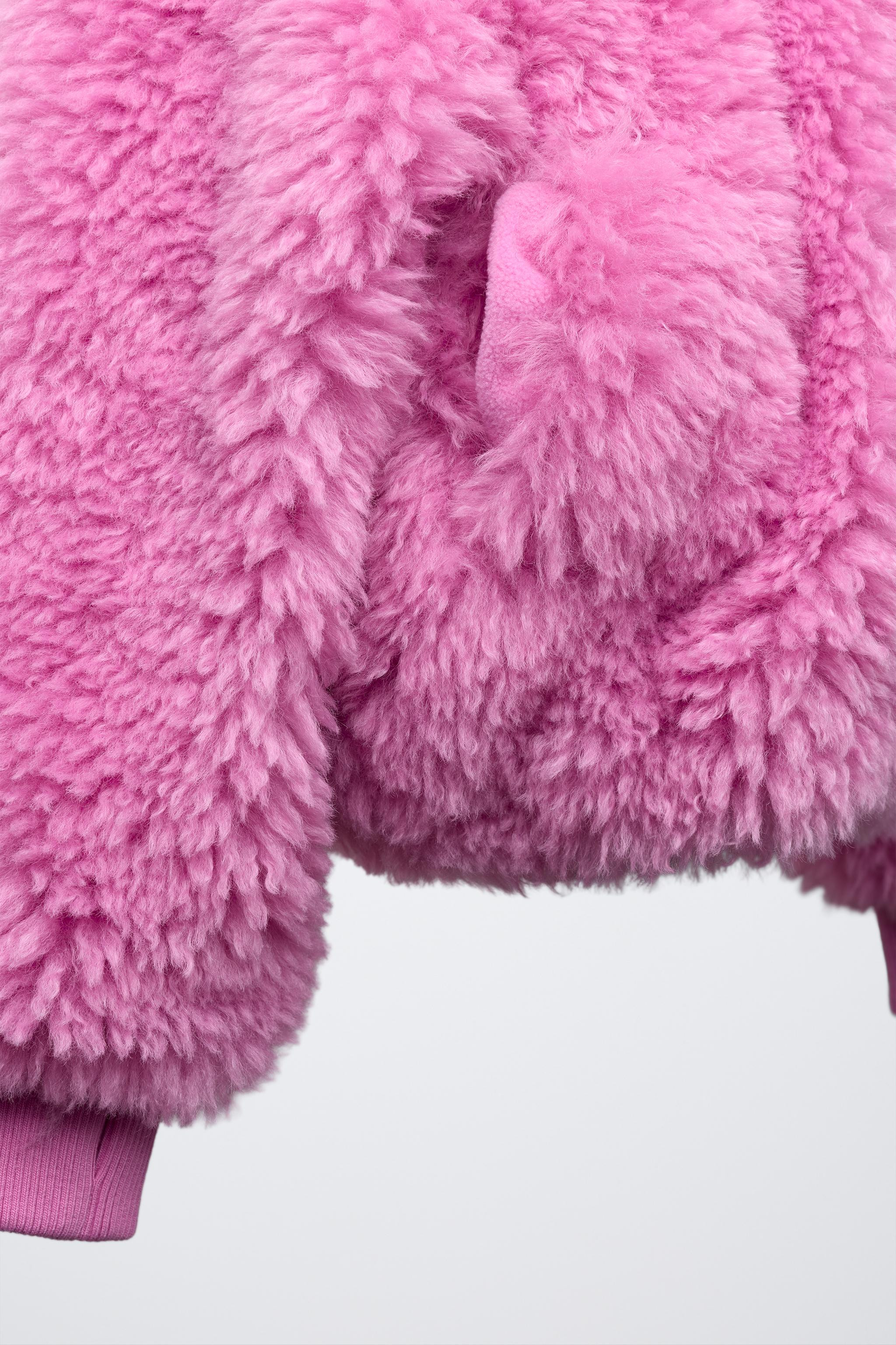 FAUX FUR JACKET WITH HOODIE | Zara US