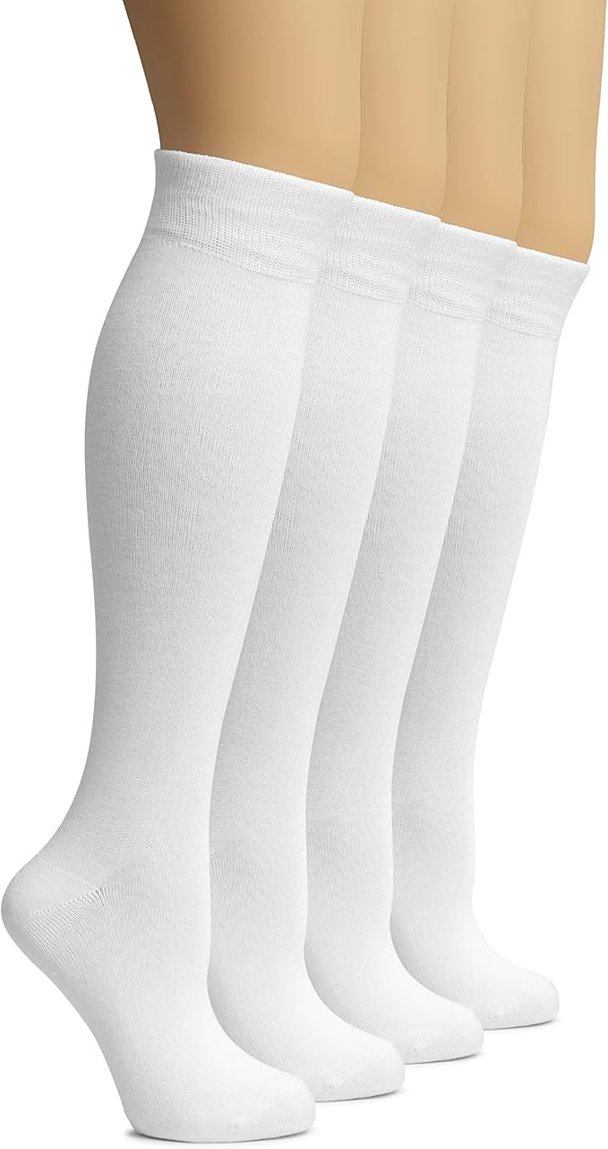 Hugh Ugoli Women's Rayon Derived from Bamboo Knee High Socks Comfort Seam Long Dress Socks, Shoe ... | Amazon (US)