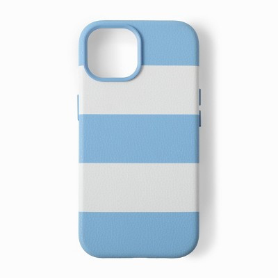 Hello Lux Light Blue Cabana Stripe Pebble PU iPhone Case - 17e/16e/15/14/13 | Target