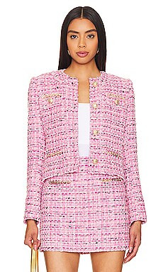 Blanche Tweed Skirt in Pink Melange | Revolve Clothing (Global)