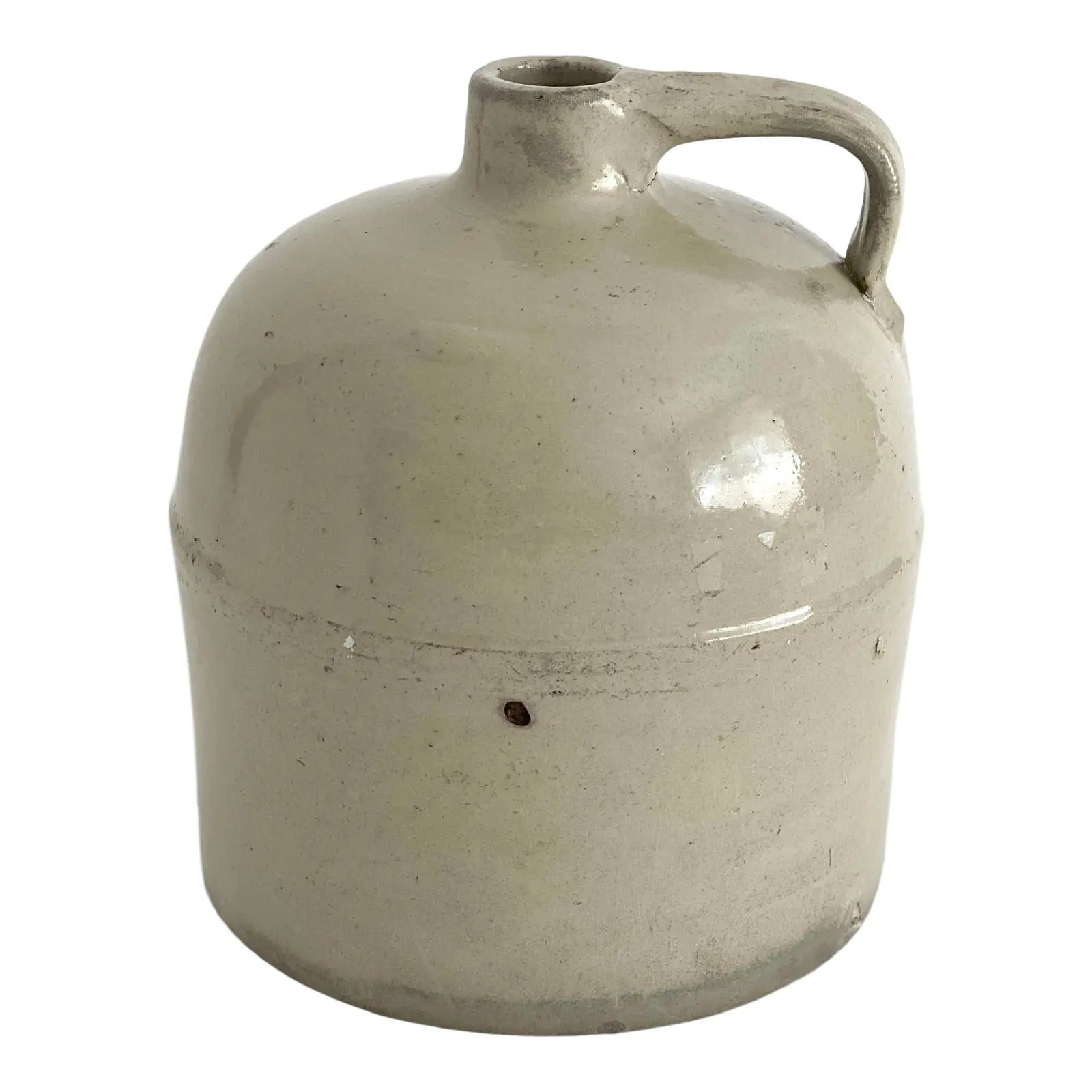 1930s Gray Stoneware Pottery Jug | Chairish