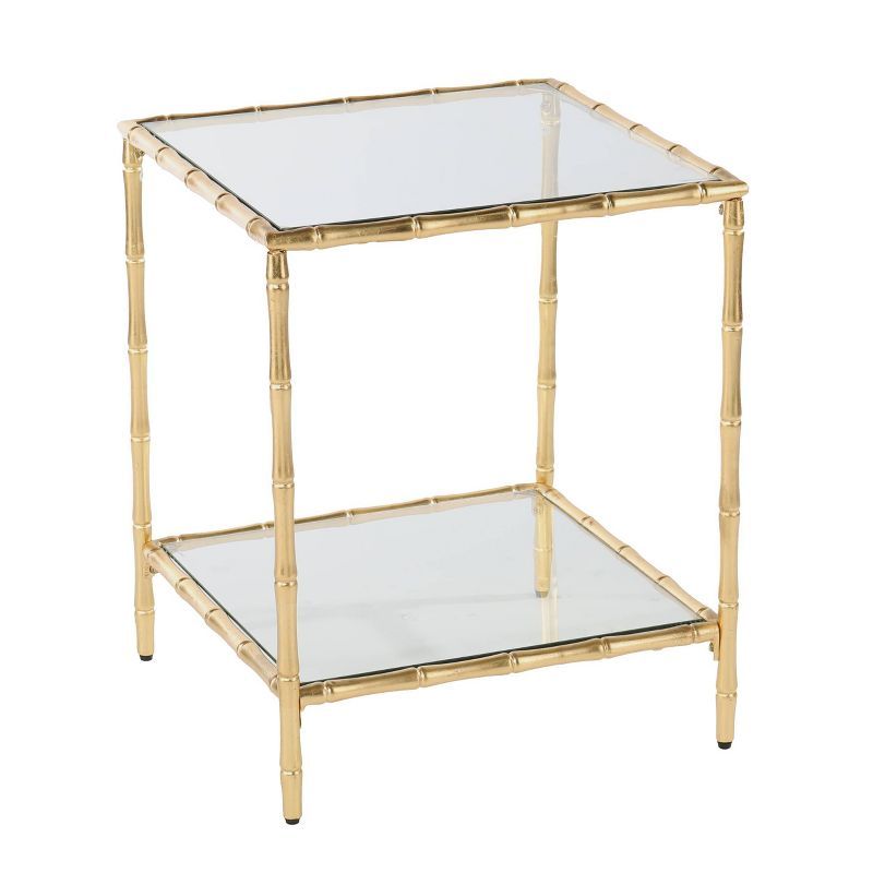 Stefall Glass Top Accent Table Gold - Aiden Lane | Target