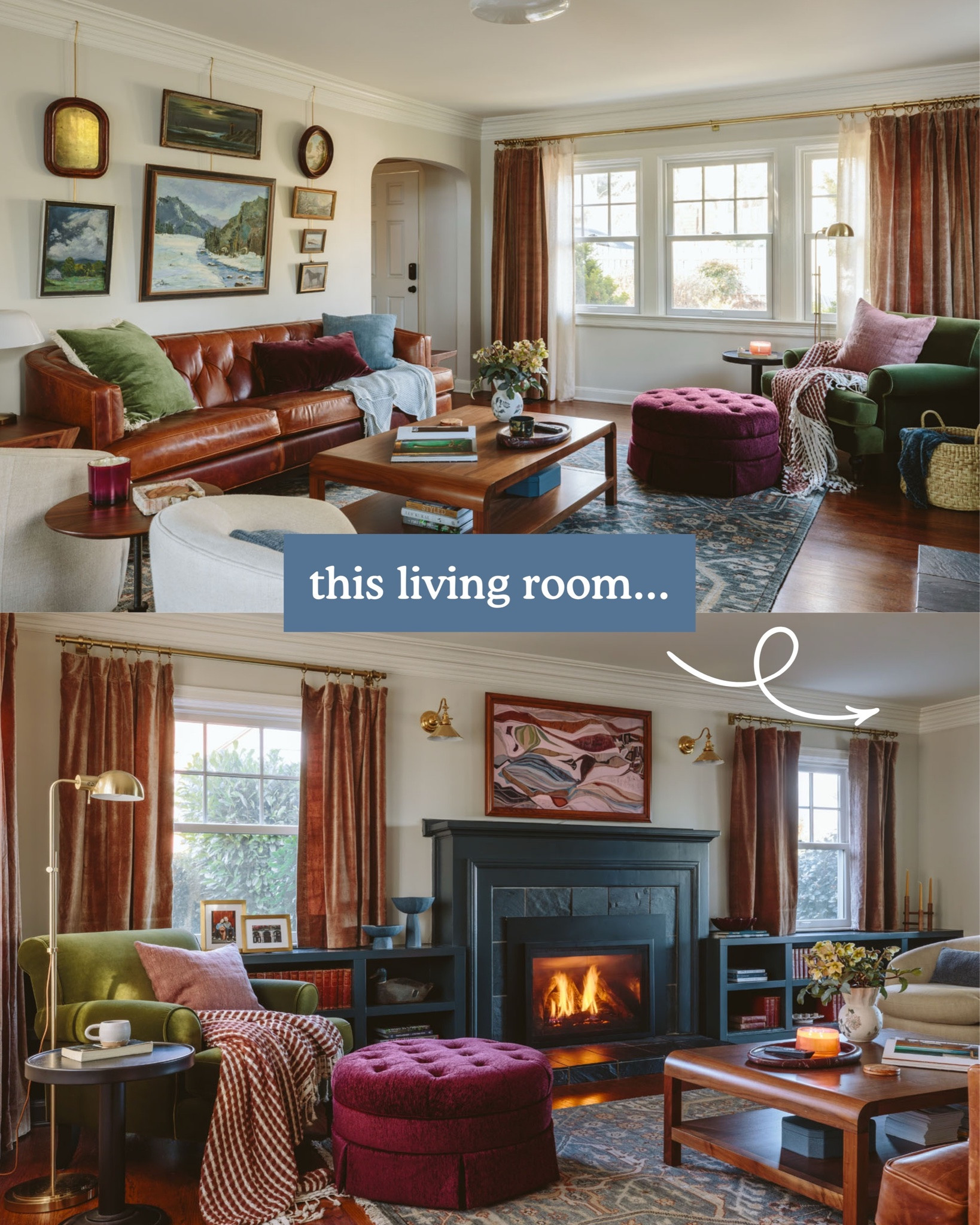 Here’s how we added color to my best friend’s living room 😍 absolutely in love with how this space turned out…what’s your favorite part? | pretty photos by @kaitlinmgreen_photo