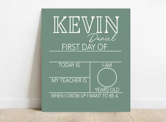 First Day Of School Sign, Back to School Sign, Personalizable Reusable School Sign, School Photo ... | Etsy (US)