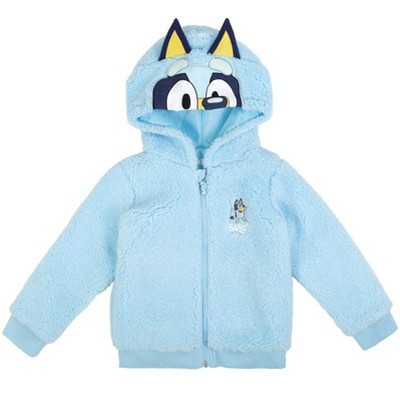 Bluey Little Boys Cozy Faux Shearling Zip Up Cosplay Hoodie 7-8 | Target