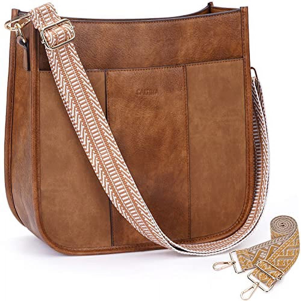 CAITINA Crossbody Bag Women Vegan Leather Hobo Handbag Trendy Crossbody Bag for Women with 2 Adju... | Walmart (US)