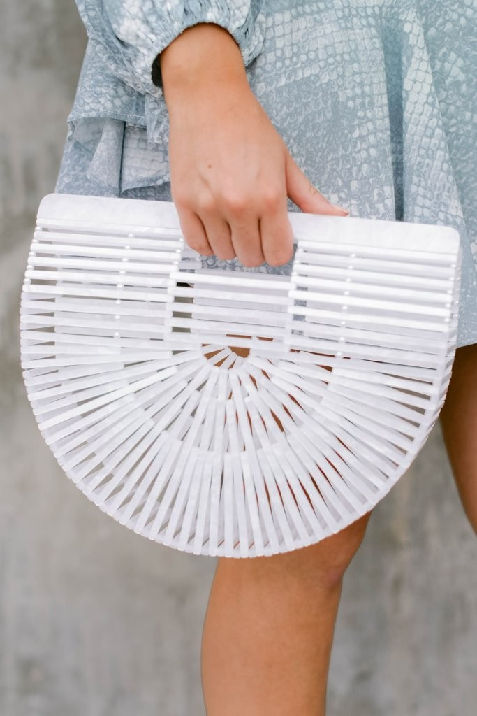 Up Your Style White Acrylic Bag | Red Dress 