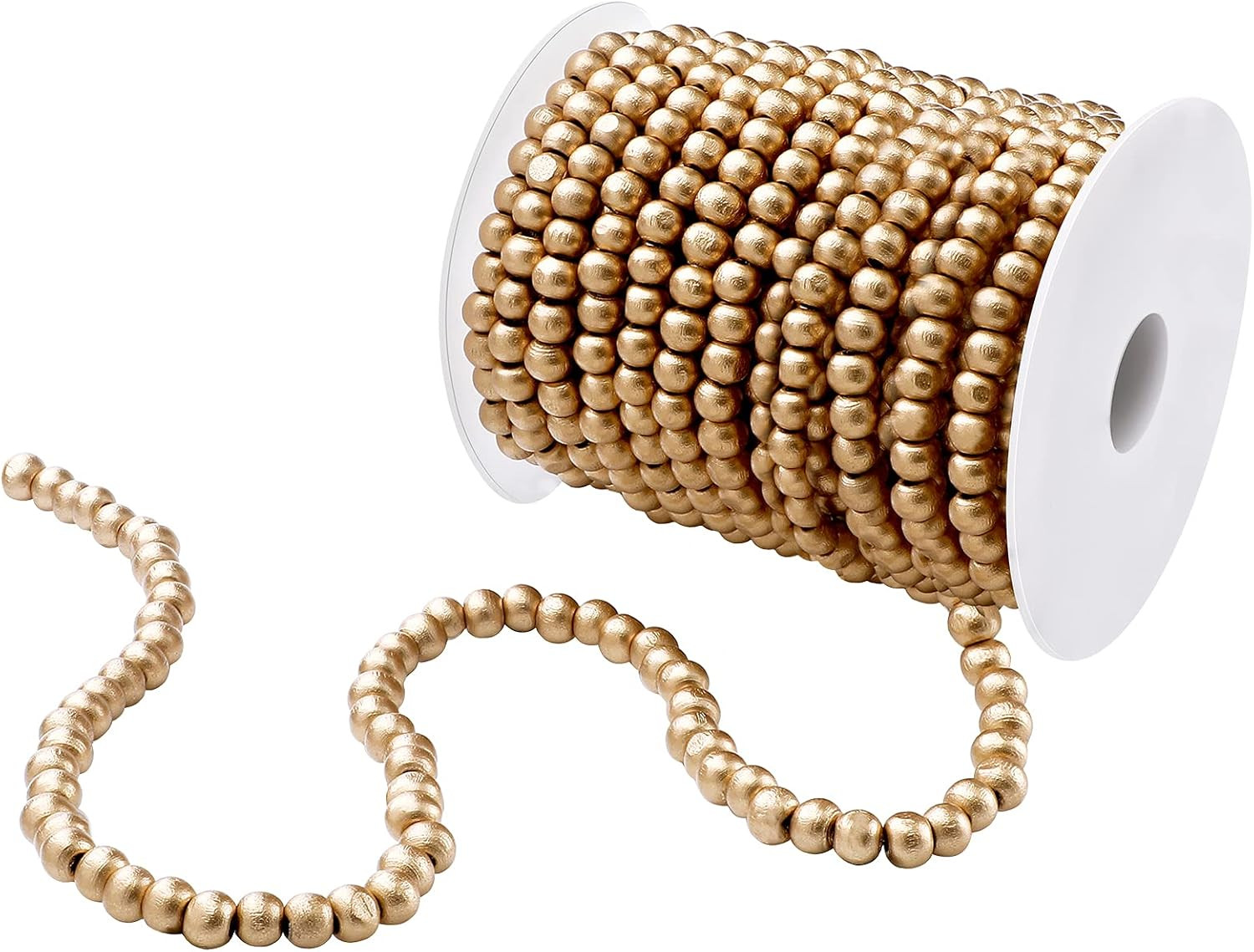 Christmas Wooden Bead Garland Rustic Farmhouse Bead Garland Xmas Tree Bead Ornaments for Christma... | Amazon (US)