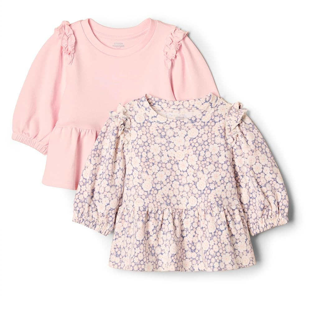 Amazon Essentials x Sofia Grainge Toddlers and Baby Girls' 3/4 Sleeve Knit Top, Pack of 2 | Amazon (US)
