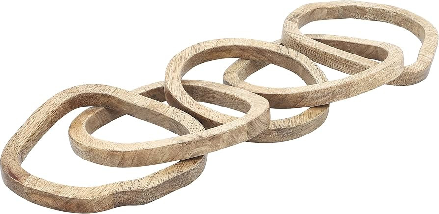 26" Wooden 5-Link Sculpture Decor - Contemporary Rustic Brown Decorative Table Accent for Unique ... | Amazon (US)
