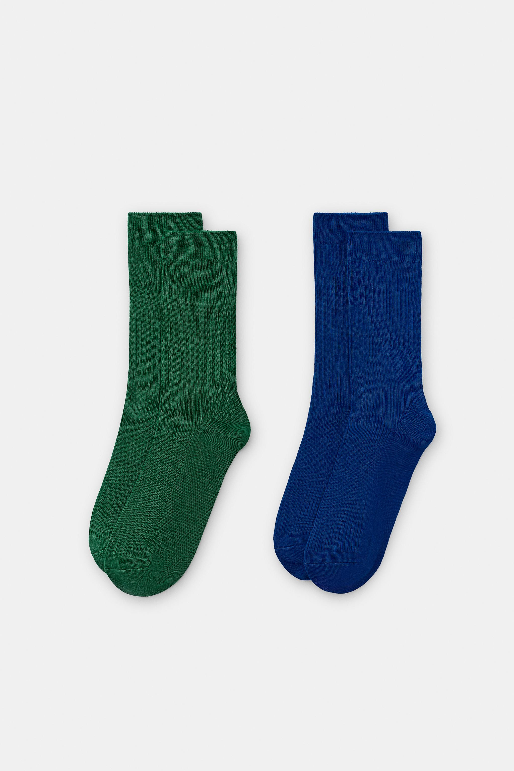 2-PACK RIBBED SOLID SOCKS | Zara US