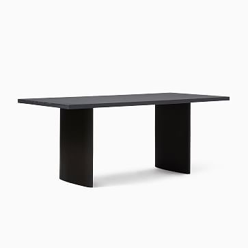 Campbell Plinth 74" Table, Black, Antq Bronze | West Elm (US)