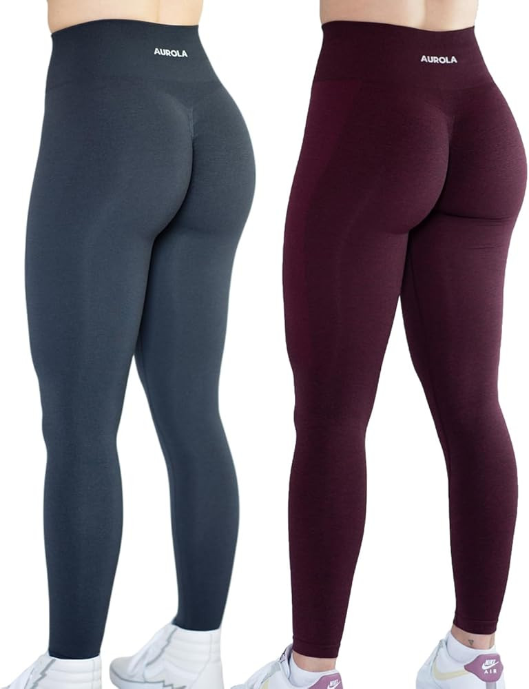 AUROLA Workout Leggings for Women Seamless Scrunch Tights Tummy Control Gym Fitness Girl Sport Active Yoga Pants | Amazon (US)