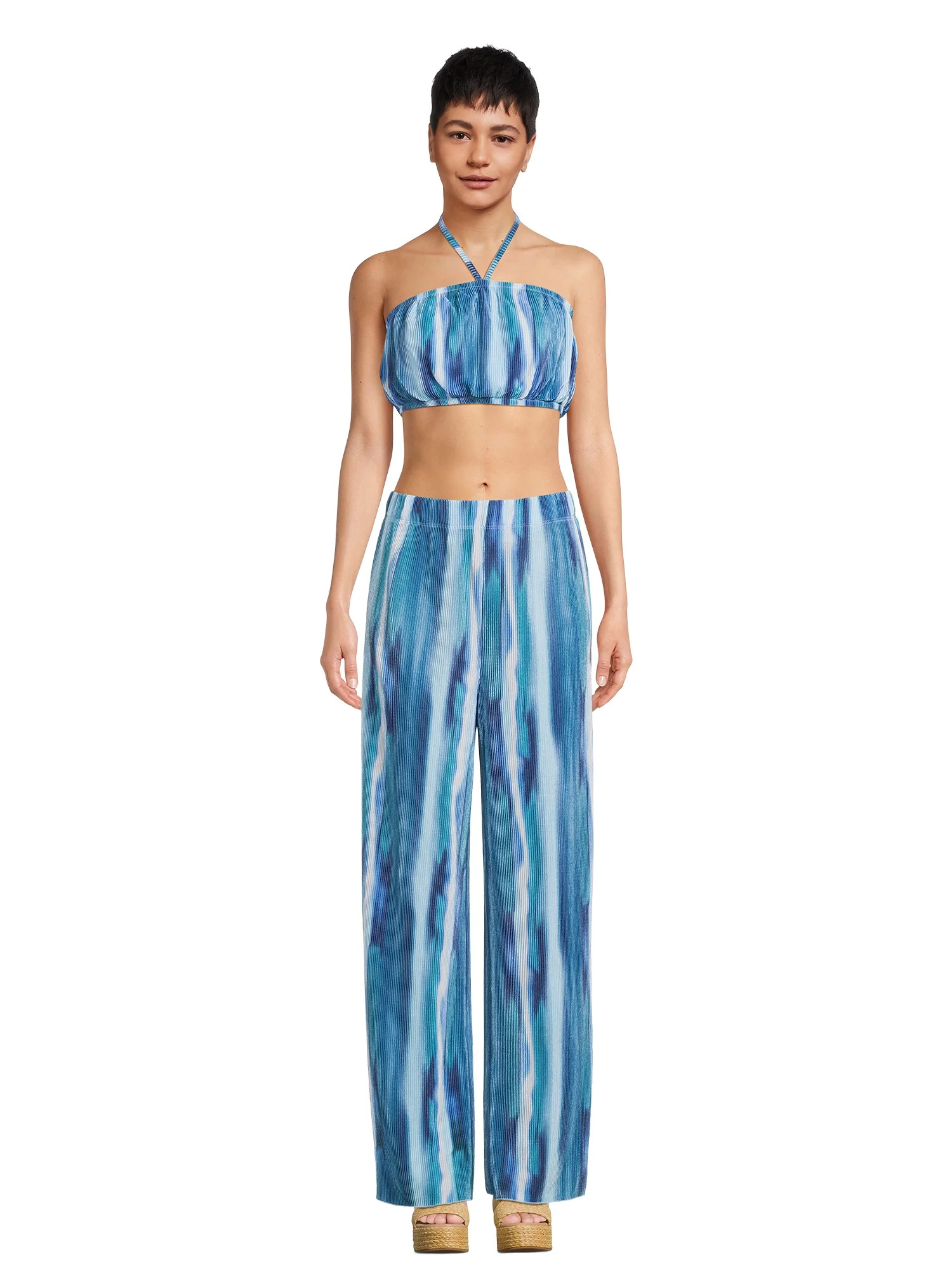No Boundaries Tube Top and Pants Set, 2 Piece, Women’s and Women’s Plus | Walmart (US)