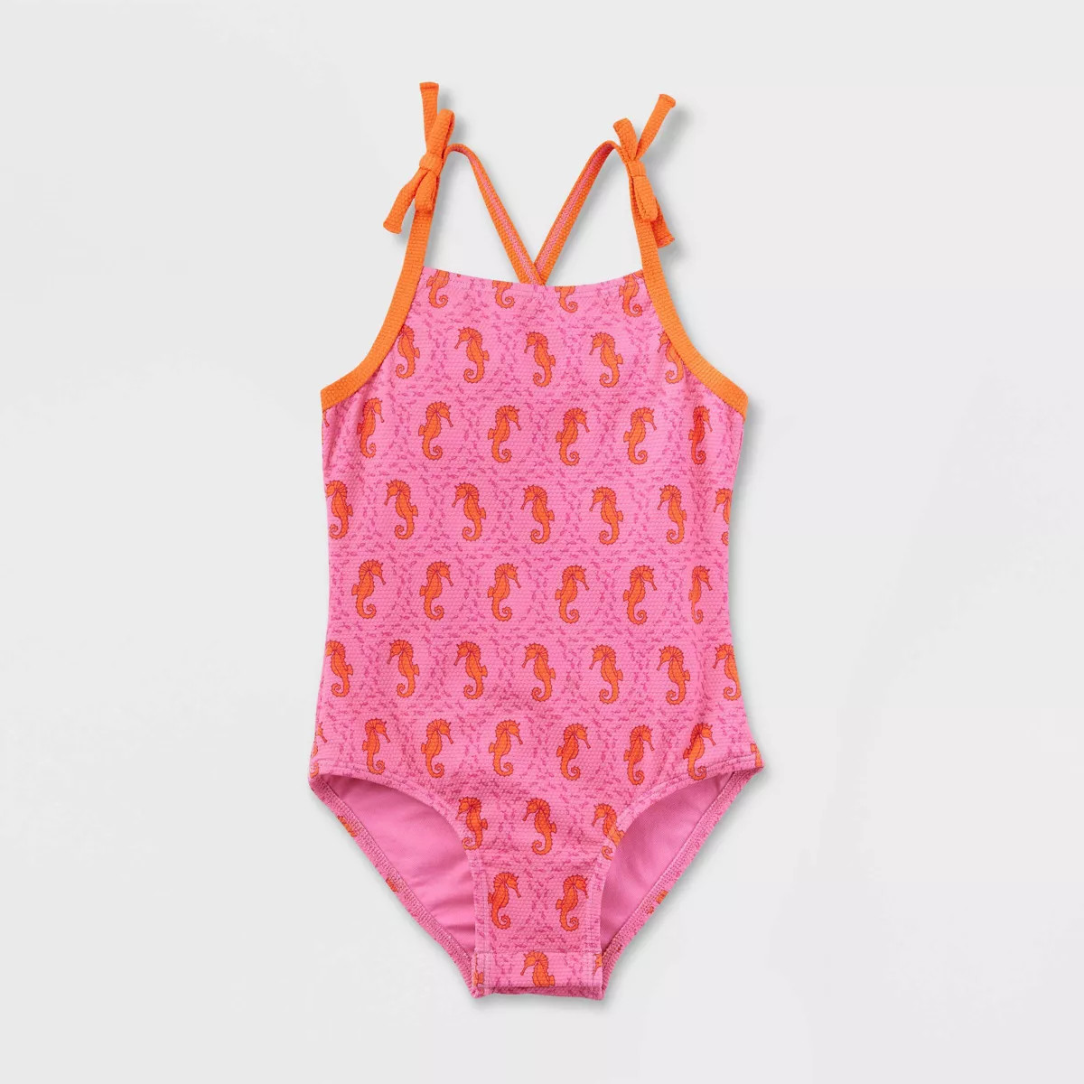 Toddler Adaptive Seahorse Tie-Shoulder One Piece Swimsuit Pink - Roller Rabbit x Target 12M | Target