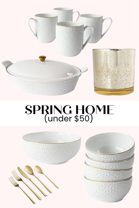 Update your kitchen for spring 
All under $50
White and gold dishes 

#LTKunder50 #LTKstyletip #LTKhome