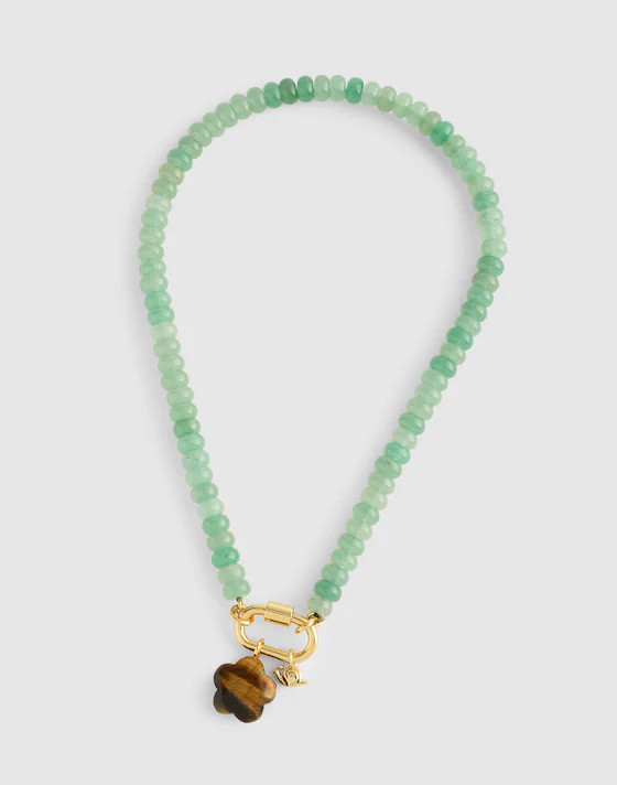 Semiprecious Beaded Carabiner Charm Necklace | Madewell