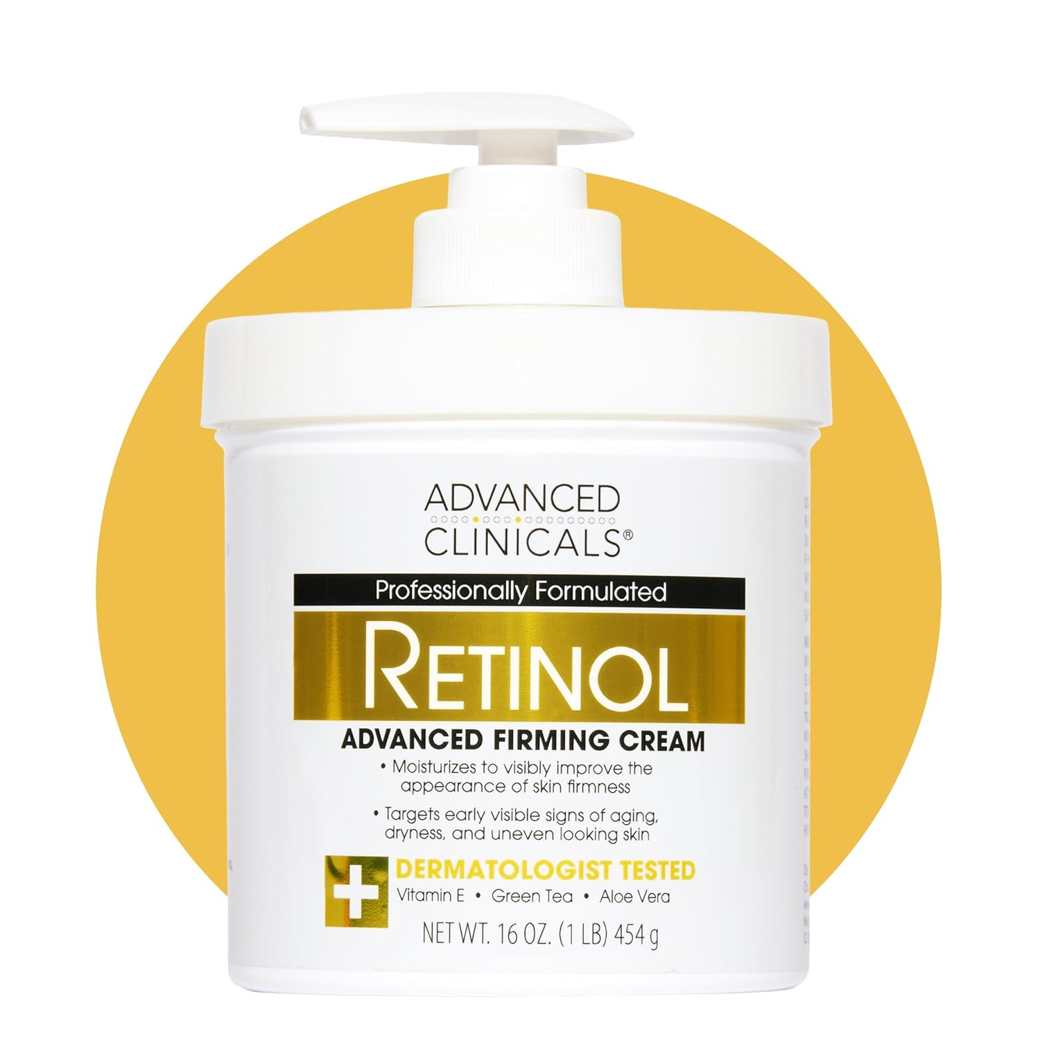 Advanced Clinicals Retinol Body Lotion & Face Moisturizer | Visible Anti Aging Skin Care Retinol Body Cream For Women & Men Targets Look Of Fine Lines, Wrinkles, & Crepe Looking Dry Skin, 16 Ounce | Amazon (US)