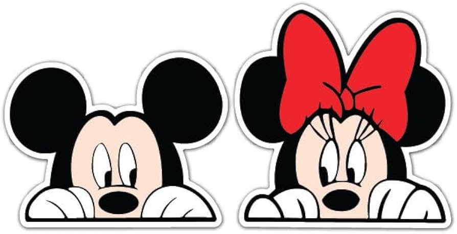 IMPERIAL VIBES – Peeking Mickey Mouse & Minnie Mouse Sticker – Vinyl Decal for Car, Van Bumpe... | Amazon (US)