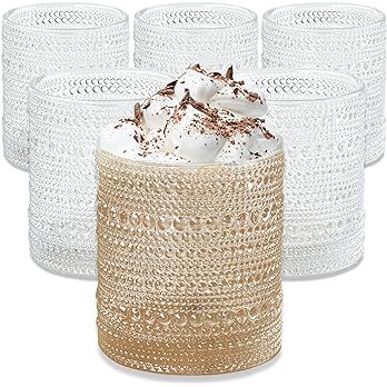 Kate Aspen Clear Hobnail Beaded Drinking Glasses Set of 6, (10 Ounce) Vintage Glassware Set Cocktail Glass Set, Juice Glass, Water Cups Makes A Great Hostess Gift or Gift for New Home Owners | Amazon (US)