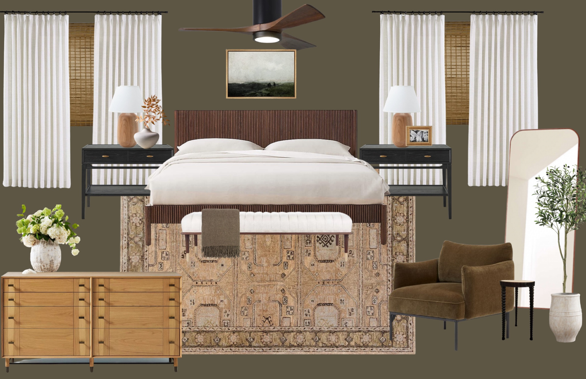 A LemonLeaf Home design for an organic modern bedroom. Neutral pieces set against a deep olive tone



#LTKsalealert #LTKhome #LTKstyletip