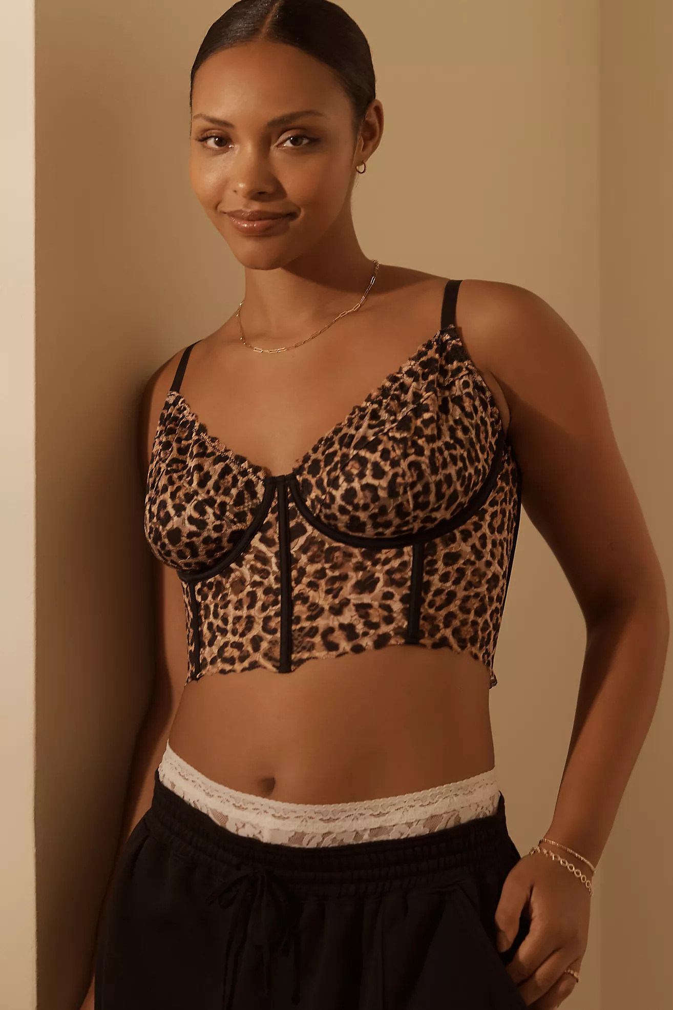 The Giselle Lace Bustier: Animal-Print Edition | Anthropologie (US)