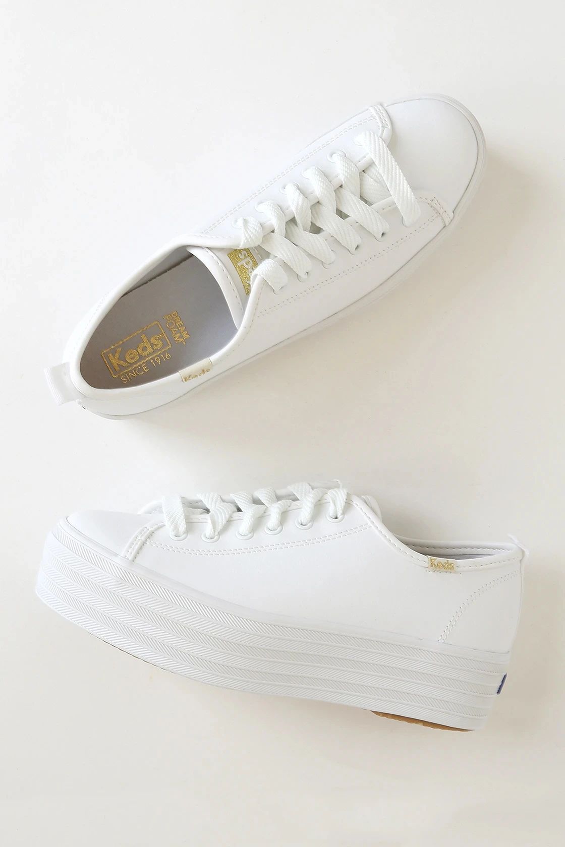 Triple Up White Leather Platform Sneakers | Lulus