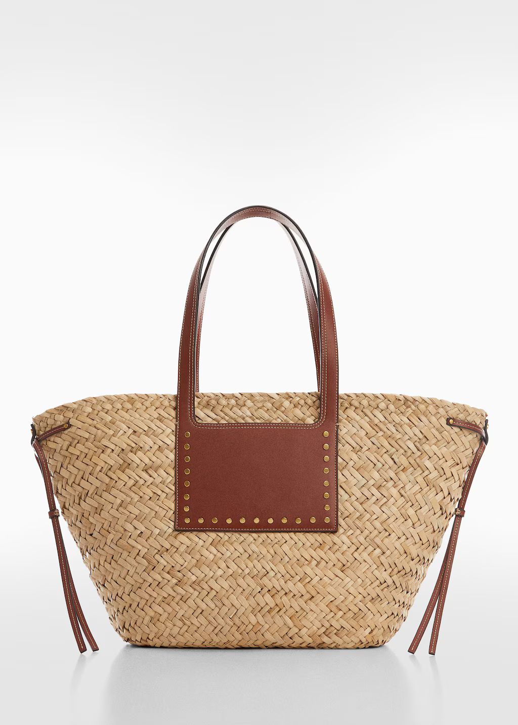 Double strap basket bag -  Women | Mango United Kingdom | MANGO (UK)