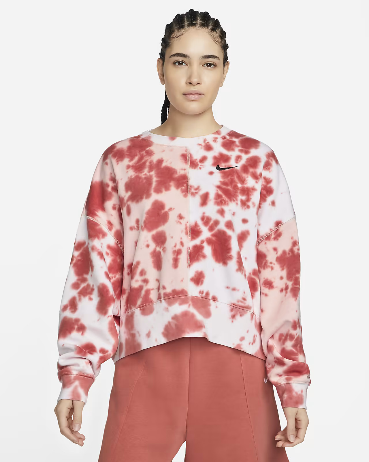 Women's Oversized Fleece Tie-Dye Crew Sweatshirt | Nike (US)