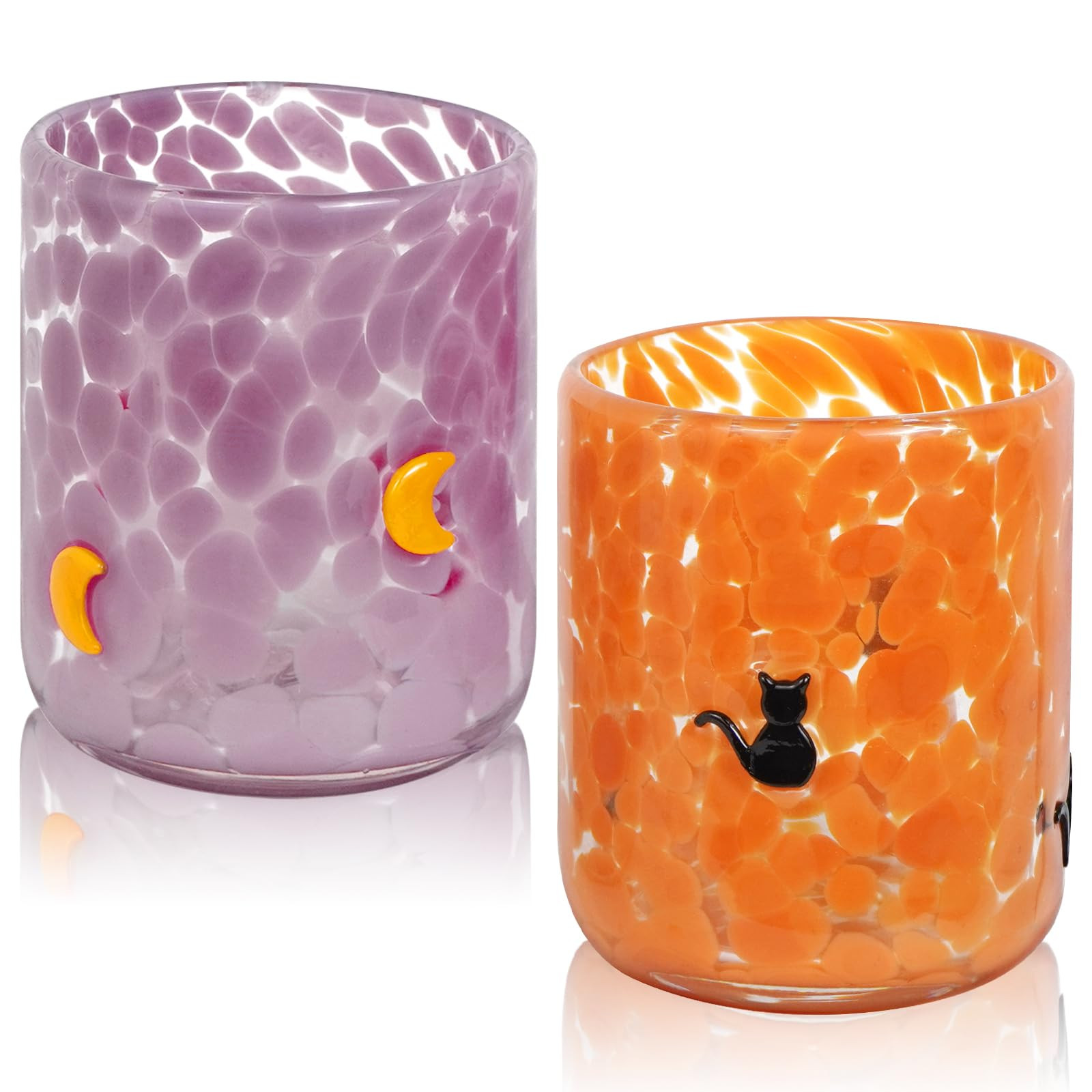 2 Pcs Halloween Icon Juice Glasses, 14oz Icon Stemless Drinking Glasses Set, Ideal for Gift & Hal... | Amazon (US)