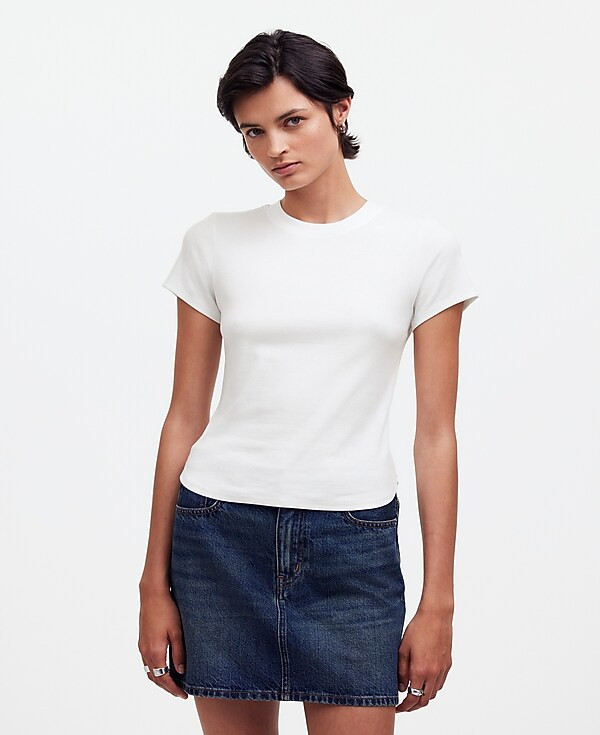 (Re)generative Cotton Ribbed Crewneck Tee | Madewell | Madewell