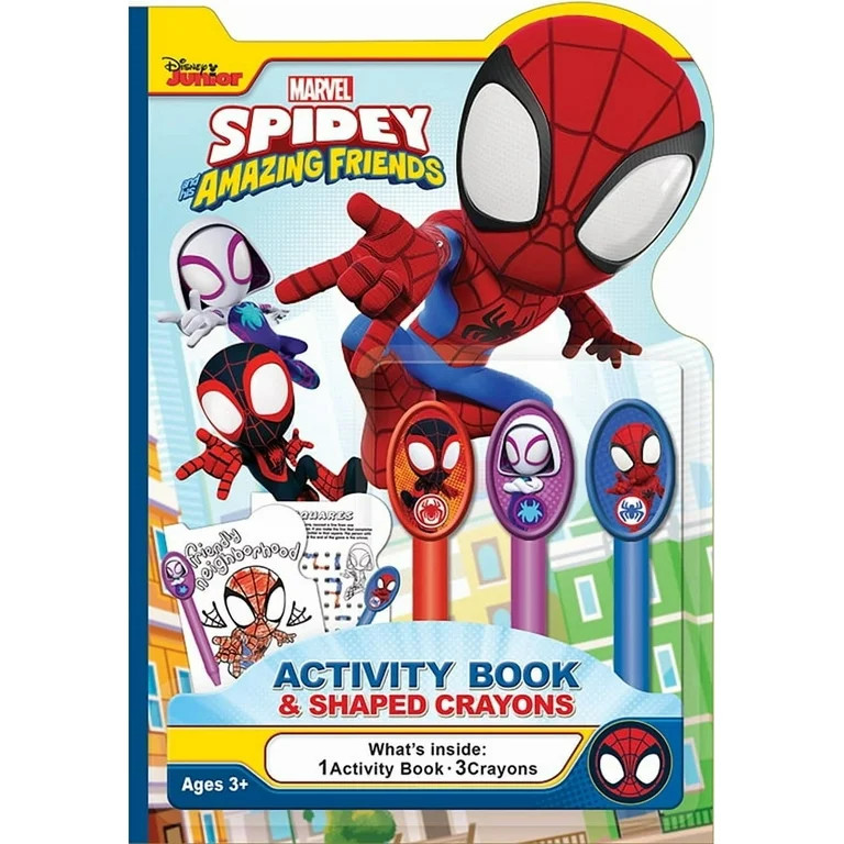 Disney Jr Spidey and His Amazing Friends 24-Page Coloring and Activity Book with 3 Character Cray... | Walmart (US)