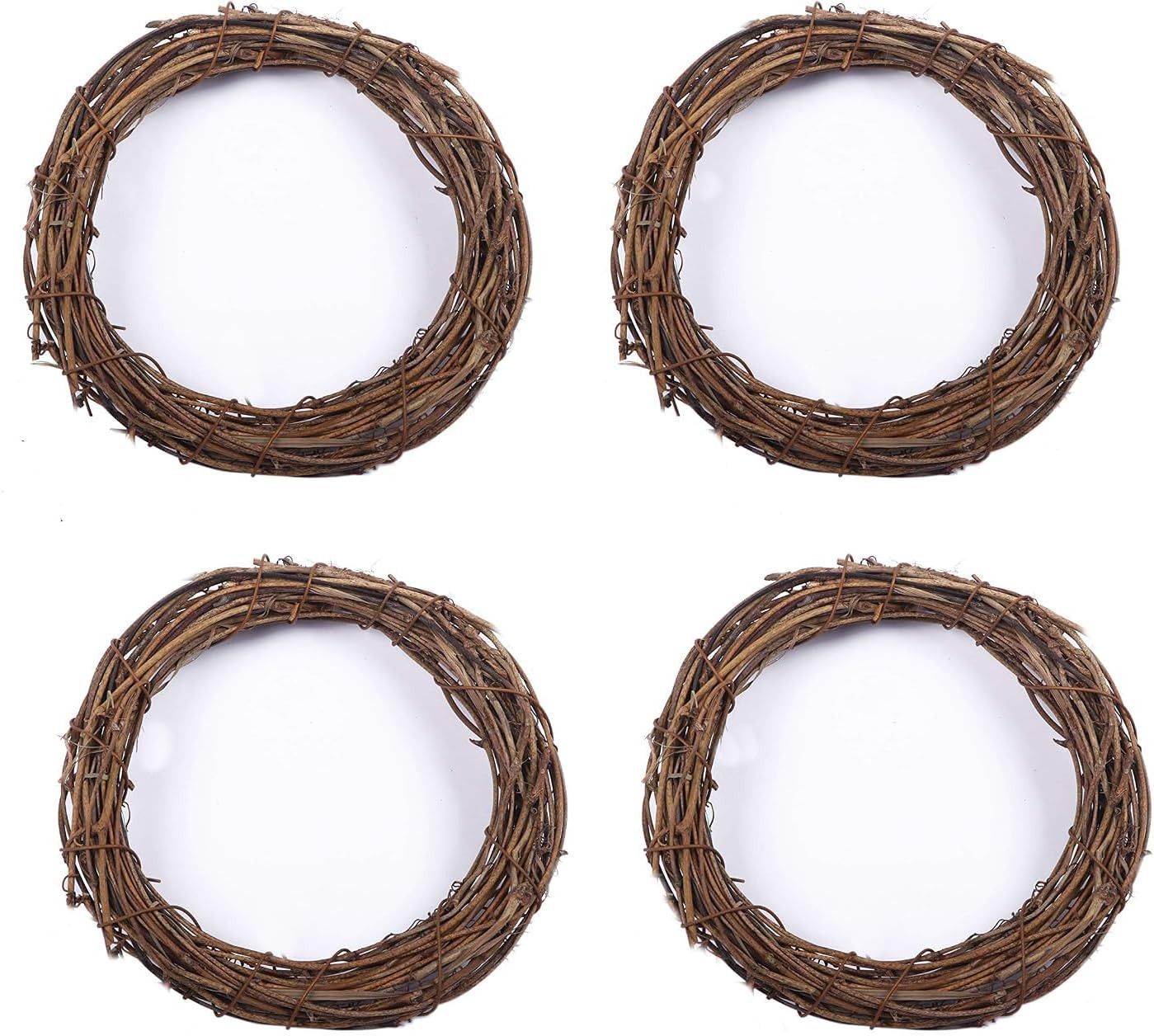 YYCRAFT 4 Pcs Wooden Grapevine Wreath, 10 Inch | Amazon (US)