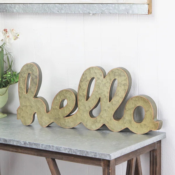 Galvanized Hello Sign Wall Décor | Wayfair North America